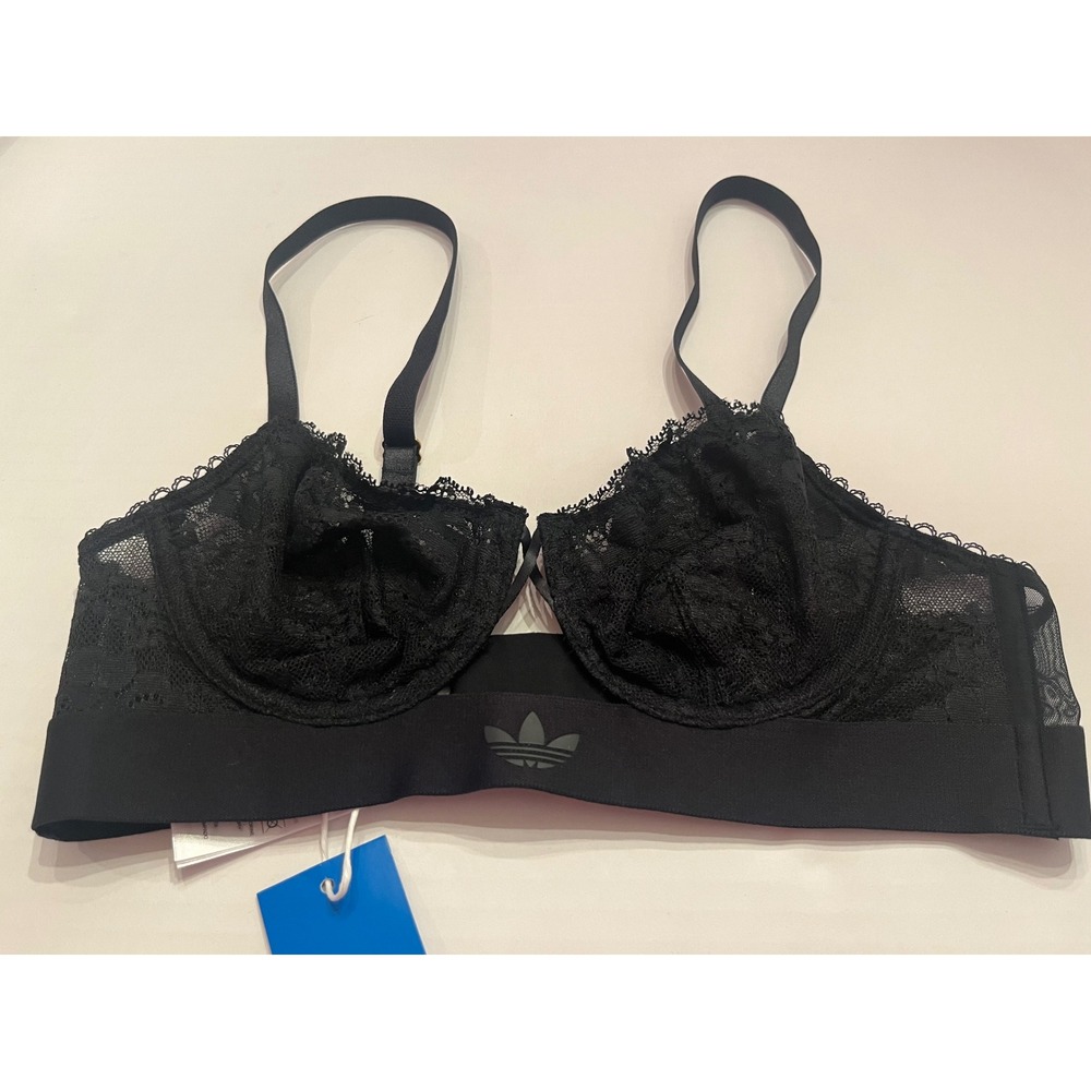 Adidas Originals Modern Flex Lace Demi Bra Black Underwire 34A 4A1H25